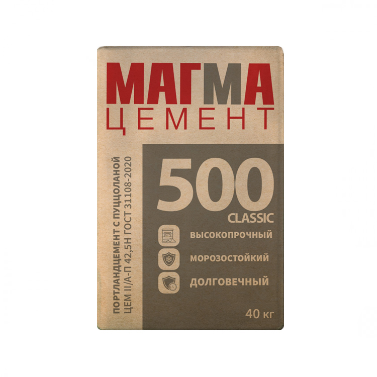 Цемент МАГМА М500 ЦЕМ II 42 5 Н 40кг — изображение 2